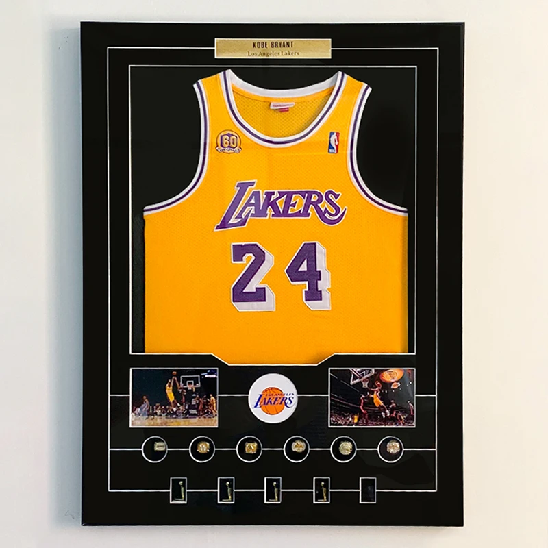 Amazon hot sale high-end wall mounted locking acrylic sports frame box jersey display case for basketball baseball sport shirt