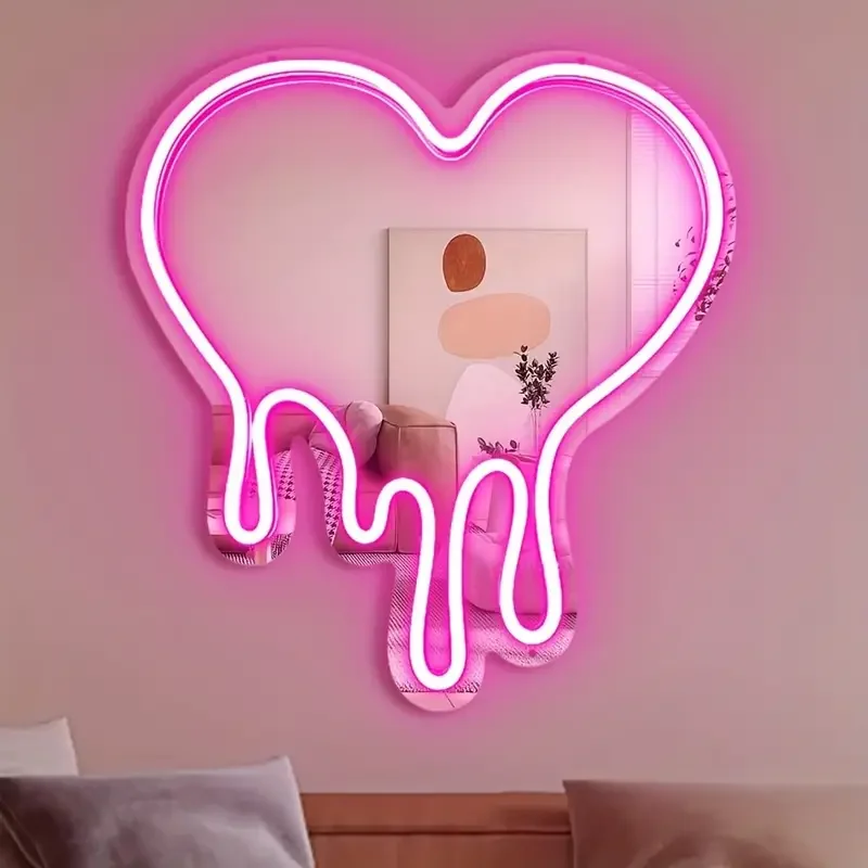 Free Design Silicone Acrylic Custom Neon Name Sign Logo Pink Love For Wedding Anniversary