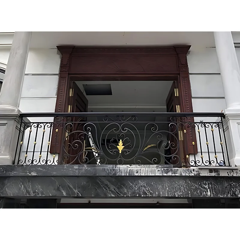 Wrought Iron Spindles Stairs Railing Indoor Simple  Wrought Iron Design  Elegant Balcony Balustrades & Handrails