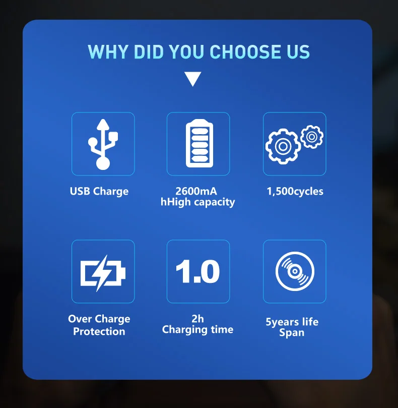 New Launch portable 3.6v 2600mAh  18650 usb rechargeable battery