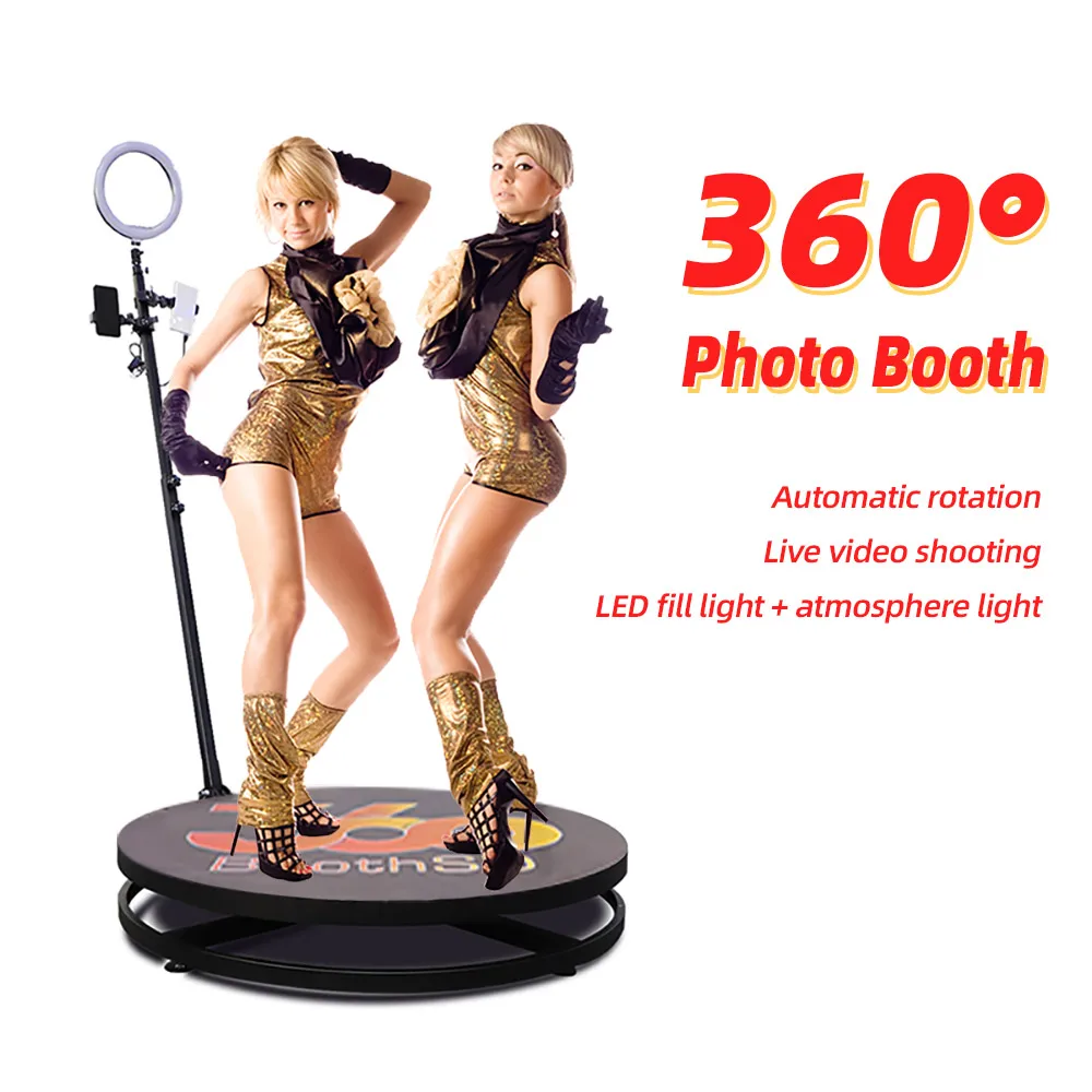 360 Degree Selfie Video Booth props Deluxe Photobooth Enclosure Backdrop Automatic Slow Motion Spinning 360 Photo Booth