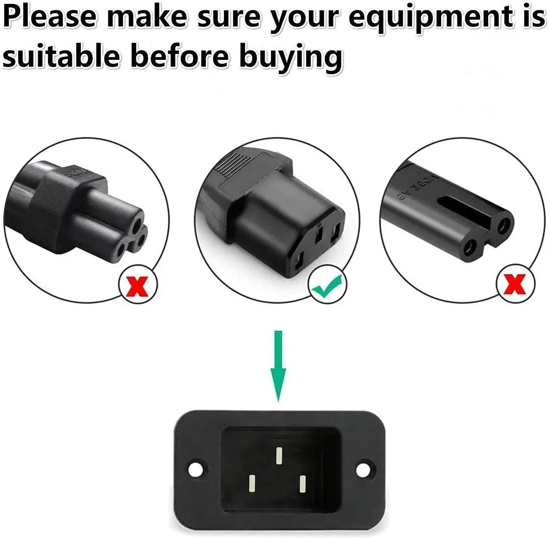 Top quality Power Cord 3 Prong Us Ac  5-15P To C13 Durable Lockable 1.5M 10A 250V Power Cord For Laptop