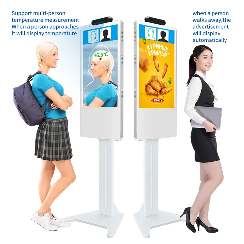 
Temperature Scanner Kiosk Sensor Face Recognition Kiosk Digital Signage and Displays Advertising Players Screen 