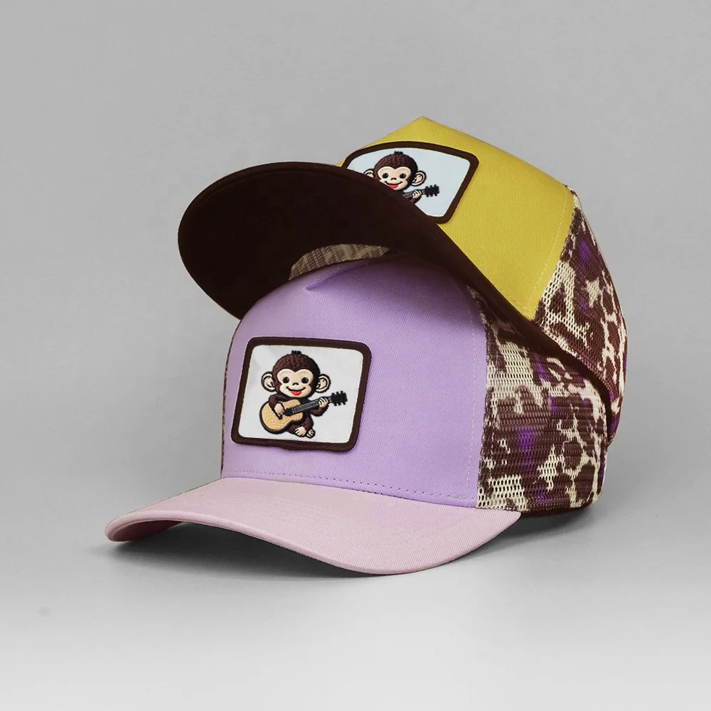 Multicolor Cotton Twill Mesh Gorras Embroidery Printed Patch Animal Cap Suede Tucker Hat velvet Baseball Cap