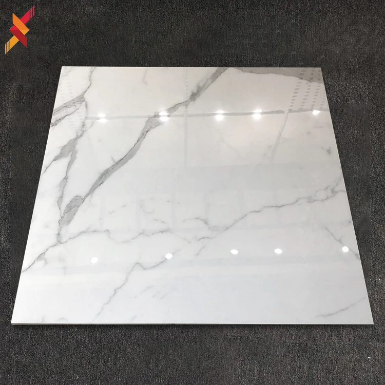 60x60 Cheap price carrara white marble glazed porcelain polished floor and ceramic wall tiles for living room