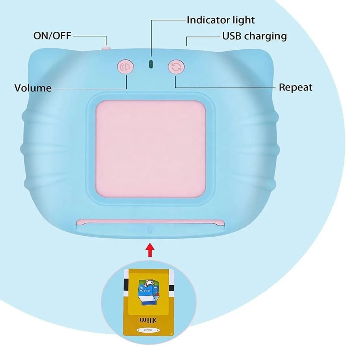 Bilingual Talking Flash Cards Kids Arabic and English Letters Speech Therapy Word Game Toy