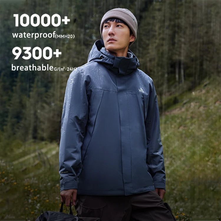 Hard Shell Windbreaker Waterproof 3 in 1 fleece lined Standard Winter outdoor waterproof jacket