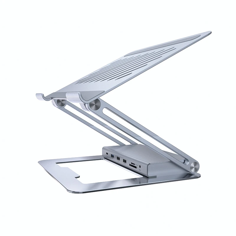 Ergonomics Laptop Stand with USB-C Dual Display 13-in-1 DisplayLink Docking Station