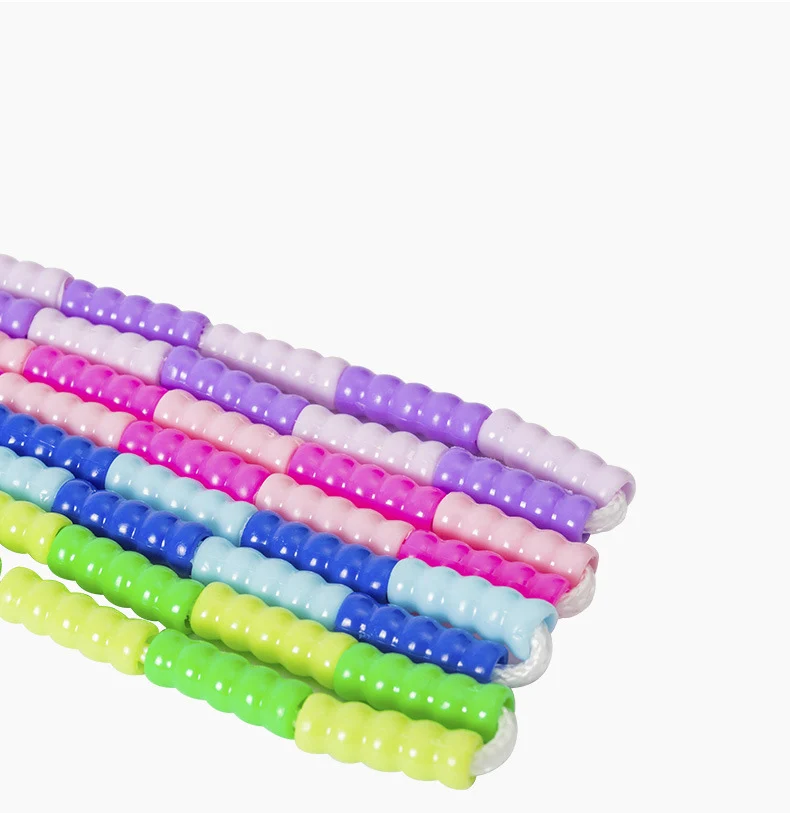2.8 M Cheap Adjustable Length Segmented kids Jumping Rope For Boys Girls Skipping Rope Soft Beaded Jump Ropes For Kids