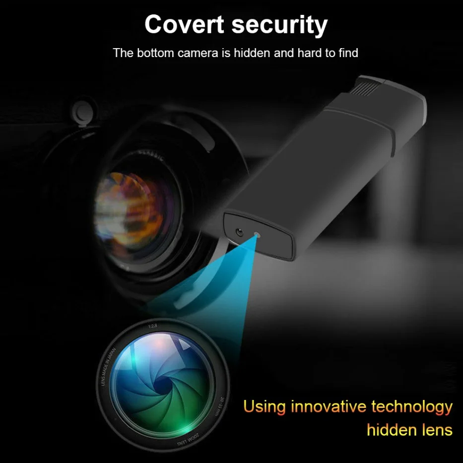 No Hole Real Lighter WiFi IP CamRecorder HD 1080P Portable Mini DVR with Night Vision Hidden Spy Camera