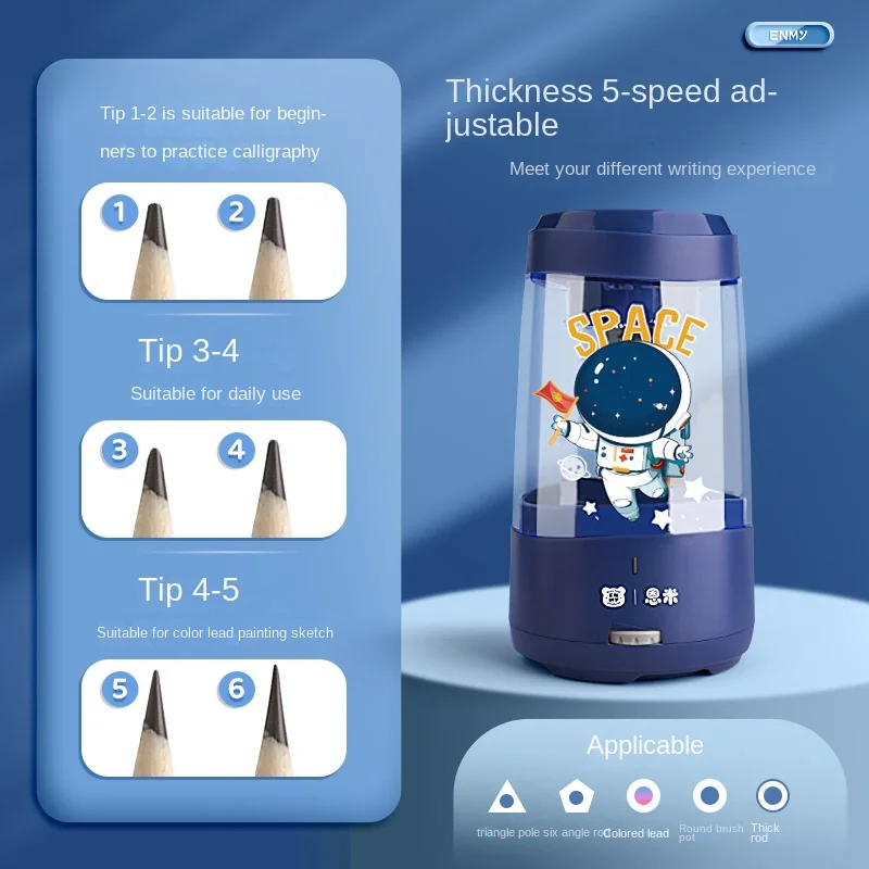 Best Selling Heavy-duty Helical Blade Fast Sharpen Lithium Battery/USB Operated Electric Pencil Sharpeners in School Classroom