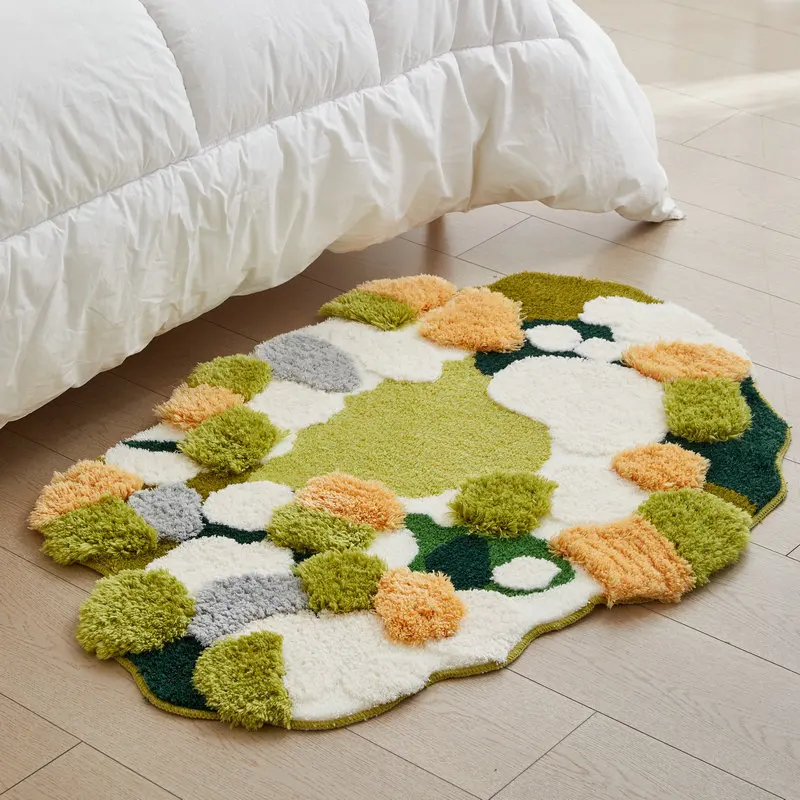 New Custom Plush Thickened Cream Wind Carpet Geometric Shapes Bedroom Carpet That Can Be Machine Washed For Home Use