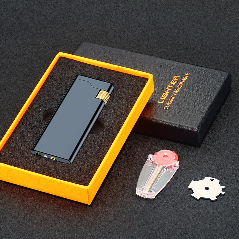 DEBANG Original Flame Lighter Flint Slim Body Exquisite and portable Refillable cigarette lighter with gift box