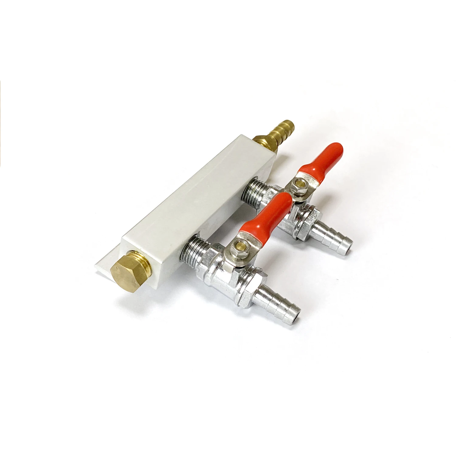 2 OUTPUT / Way CO2 Gas Manifold With Shut Off Check Valve Split Draft Beer for Homebrew