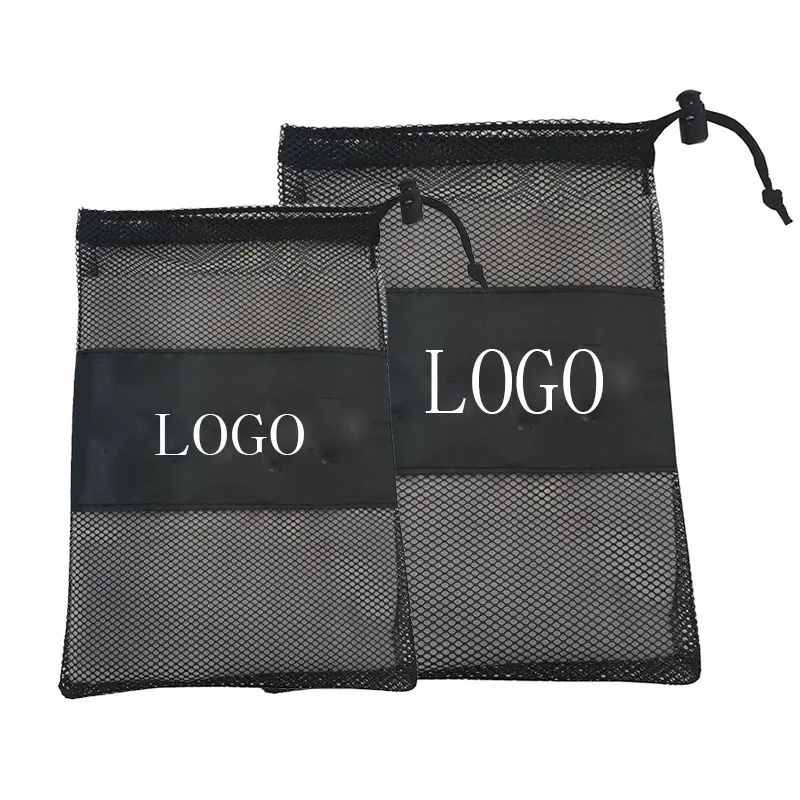 Wholesale Custom Foldable Small Net Zipper Nylon Mesh Bag For Gift Net Packing Mesh Bags Drawstring