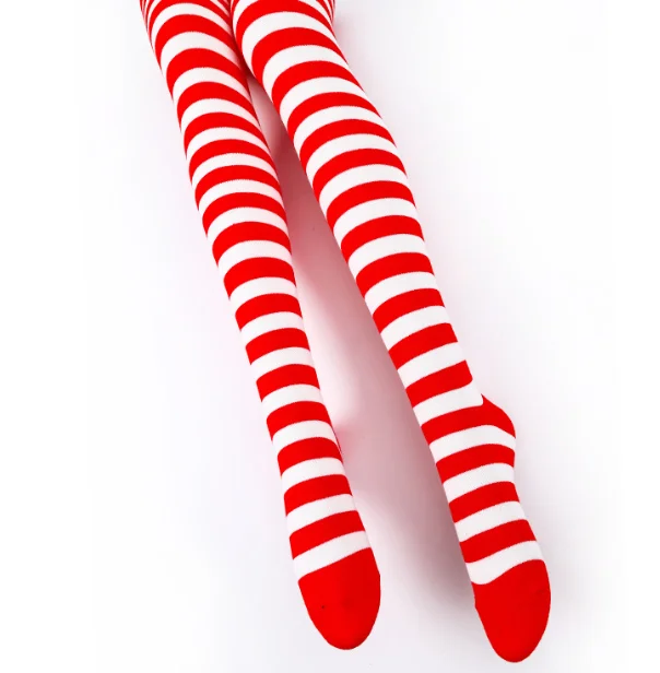 Women knee high stocking rainbow colorful cotton custom logo socks