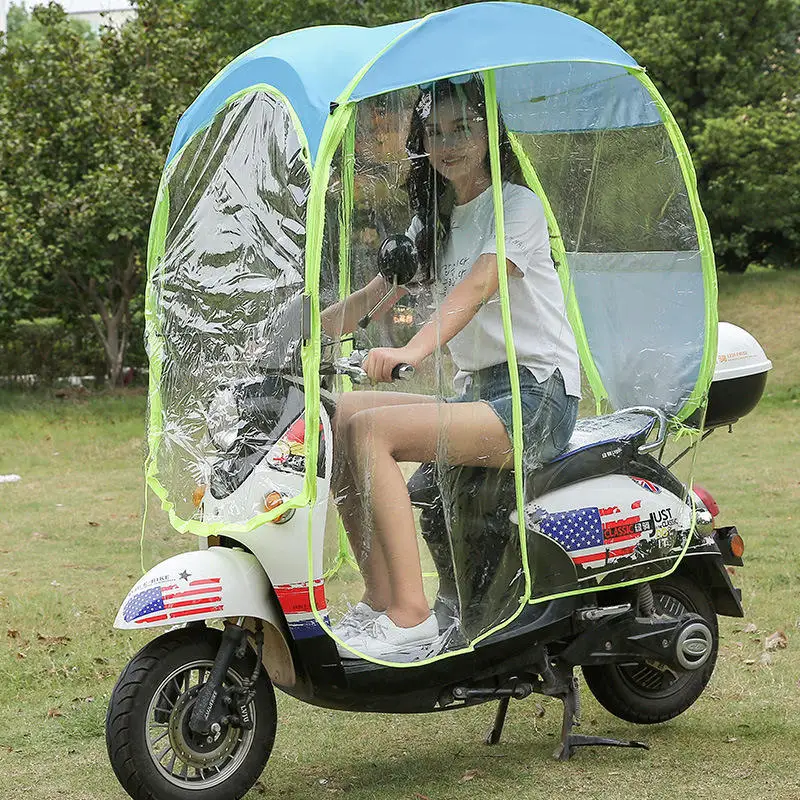 TX1023 Full Cover Scooter Umbrella Covered Electric Windproof Bike umbrella Waterproof Motorcycle Sunshade Umbrella
