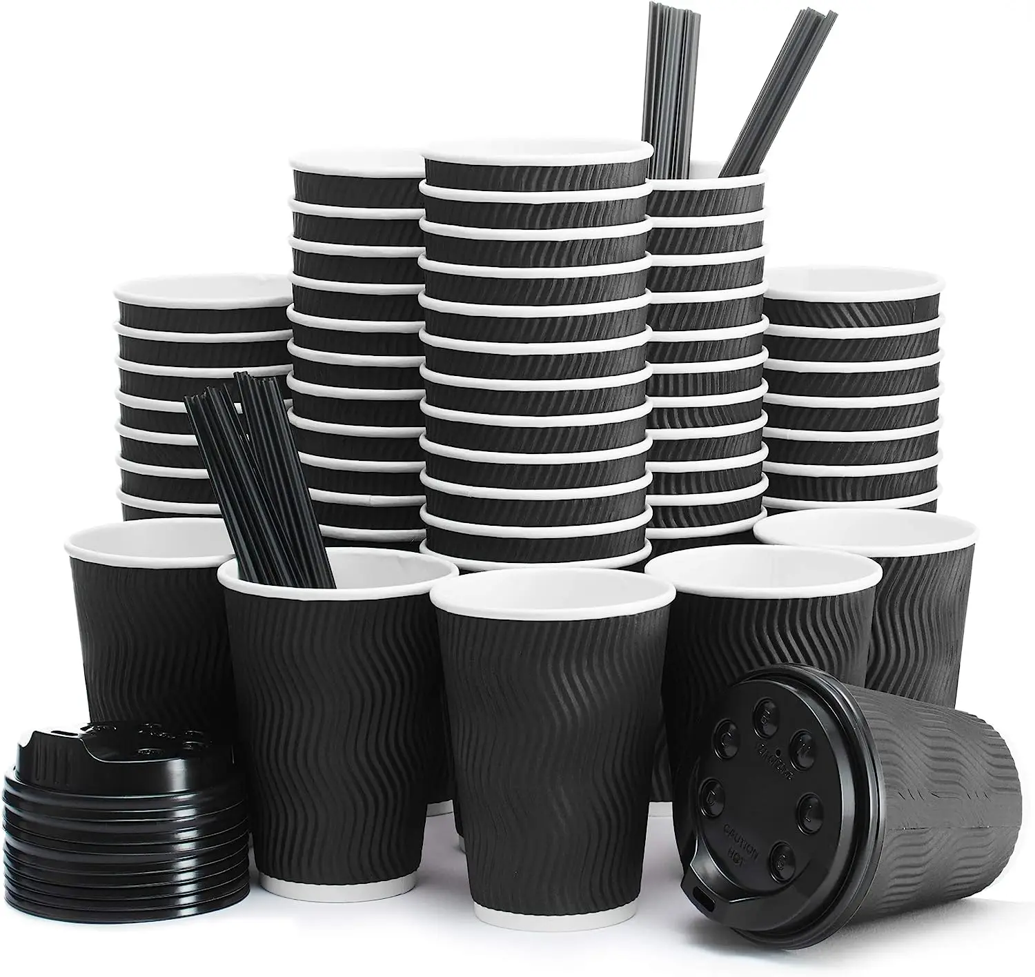 16oz Recyclable Double Wall Coffee Cups - Customizable, Eco-Friendly, and Great for Large Coffees at Cafe