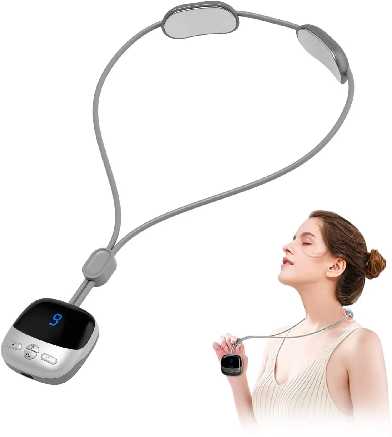 Fashion Design Portable Hanging EMS Neck Massager Smart Microcurrent Muscle Stimulator Massage Machine For Relax