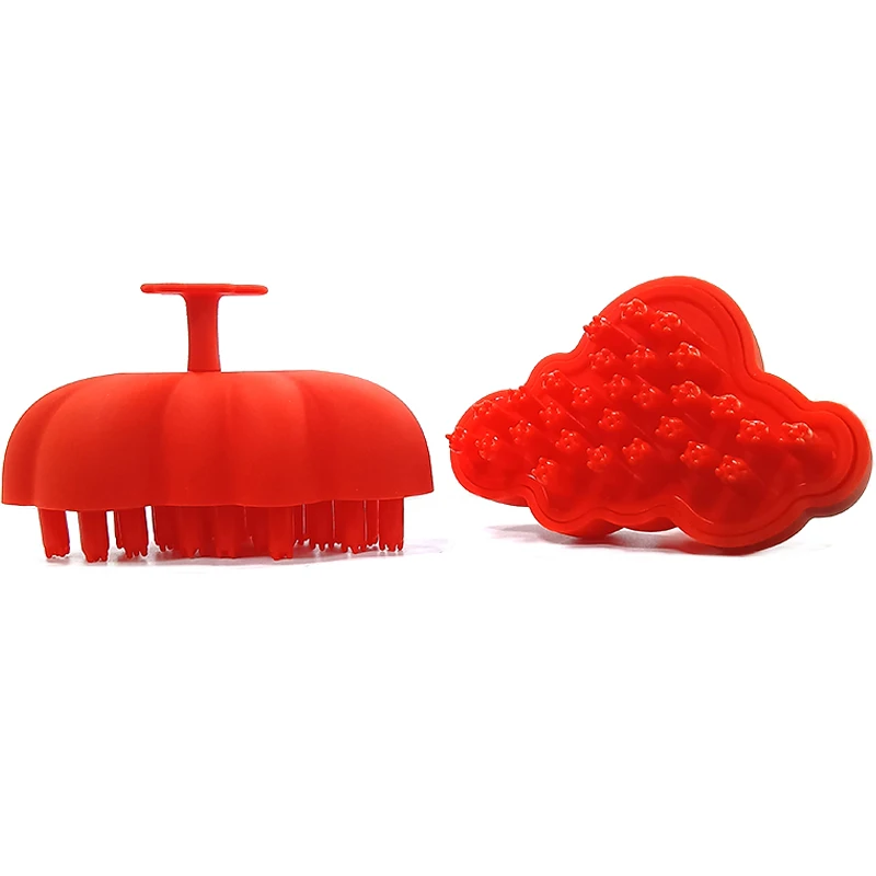 Wholesale Custom Color Eco Friendly Handheld Scalp Brush Soft Silicone Head Scalp Massager Hair Care Shampoo Brush