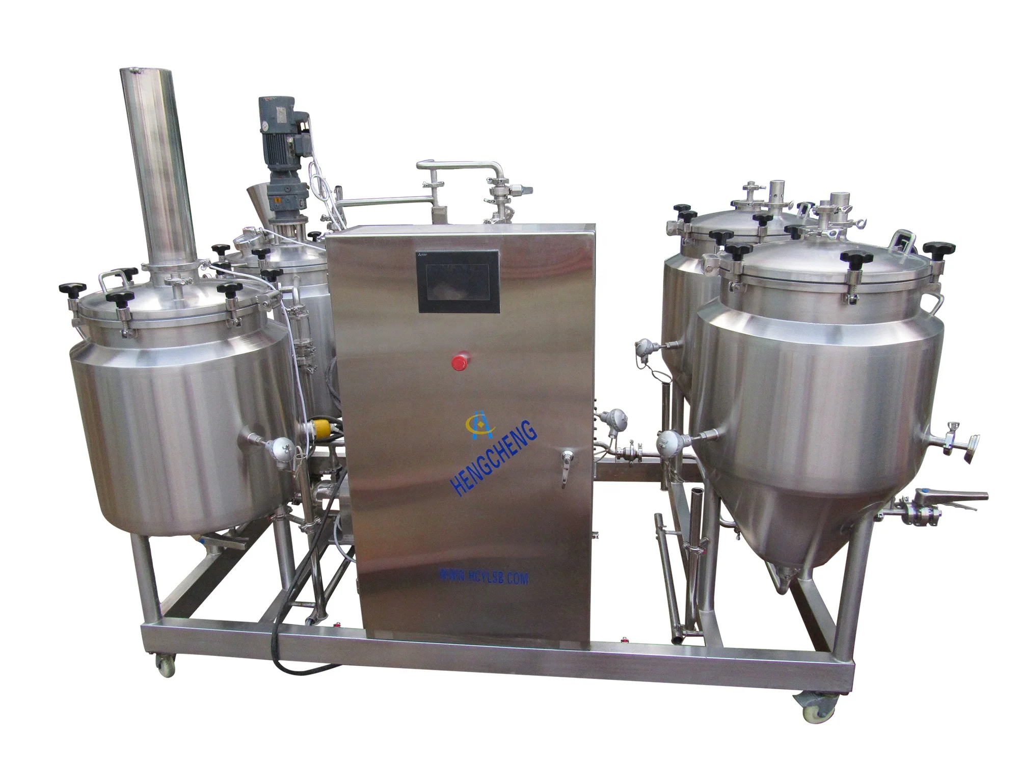 Craft beer small fast production stainless steel beer brewing equipment  with operating platform