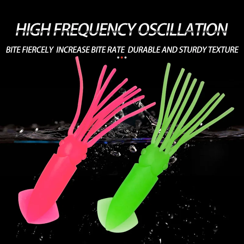 Fishing Soft Squid Lures Silicone Squid Trolling Jigs bait Accessories Luminous Artificial Saltwater Octopus Squid Skirt