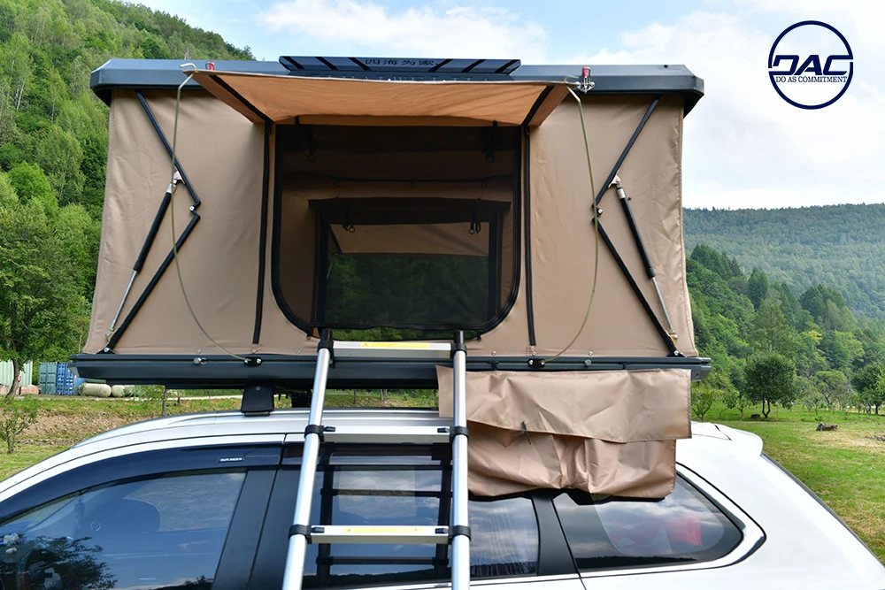 HOTO Outdoor hiking equipment Wholesale aluminium  Tent Rooftop Hard Shell tents 1-3 Person roof top tent for vehicles