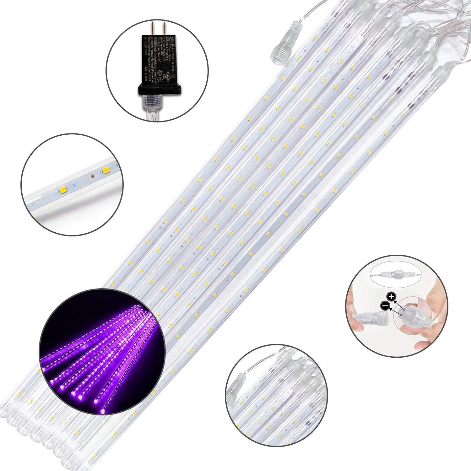 Meteor shower rain lights icicle tubes lights led christmas ice drop lights Outdoor IP65 waterproof