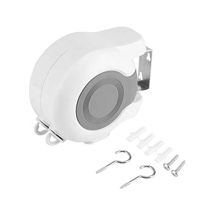 Retractable washing line double Two clothes Line Dryer Wall mount Indoor Outdoor 15mx2 Bathroom Laundry Garden Travel space save