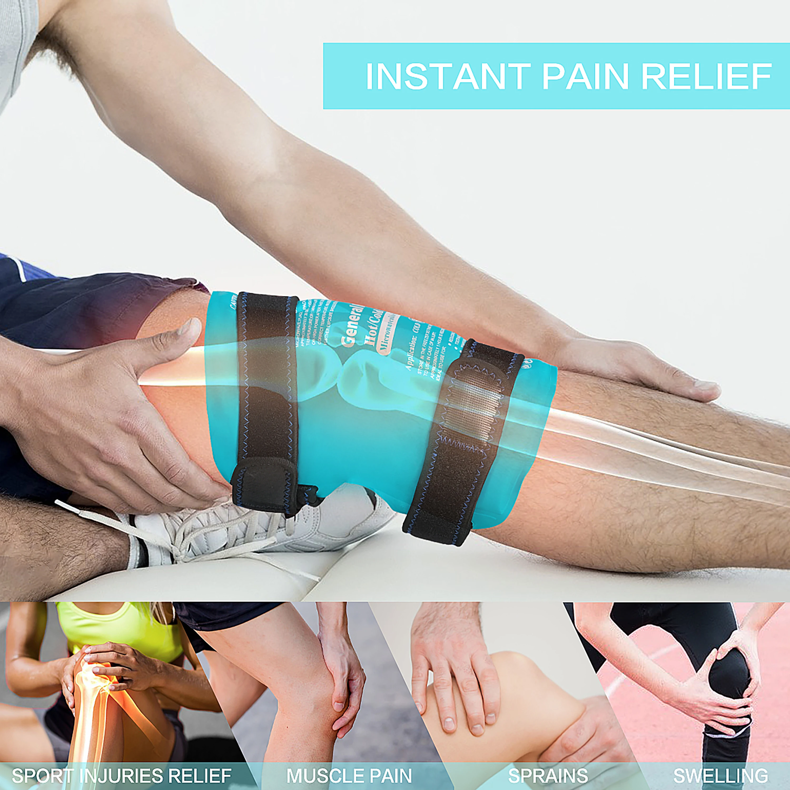 Best Selling Reusable Knee Ice Pack Wrap Cold Ice Pack for Knee Therapy Hot Cold Ice Gel Pack for Muscle ache