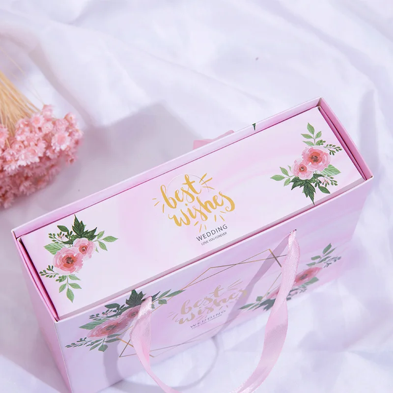 Custom Printing Hard Rigid Cardboard Luxury Sliding Box With Ribbon Rope Gift Sleeve Drawer Box Packaging