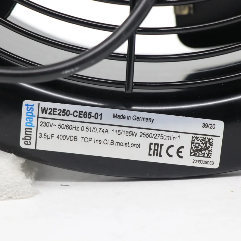 ebmpapst 230V 115W W2E250-CE65-01  external rotor wind turbine AC axial fan
