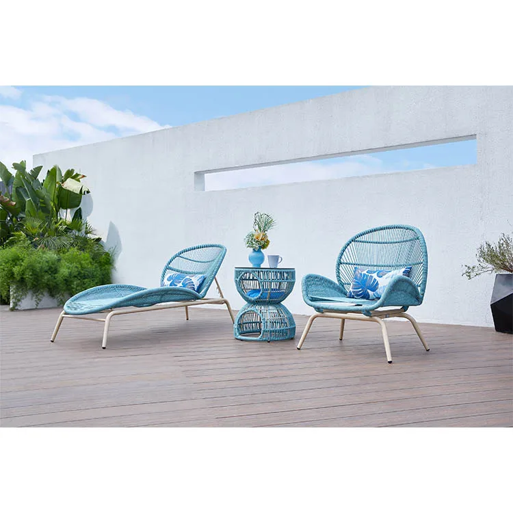 Courtyard rope weaving aluminium frame modern design garden furniture luxury outdoor patio sofa set