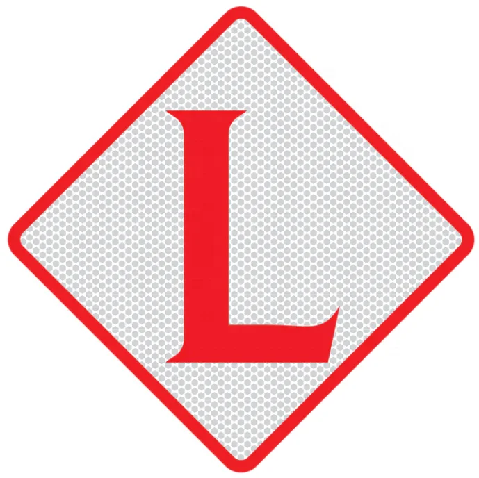 L novice driver sticker L learner sticker buy online Reflective L plate sticker for new driver