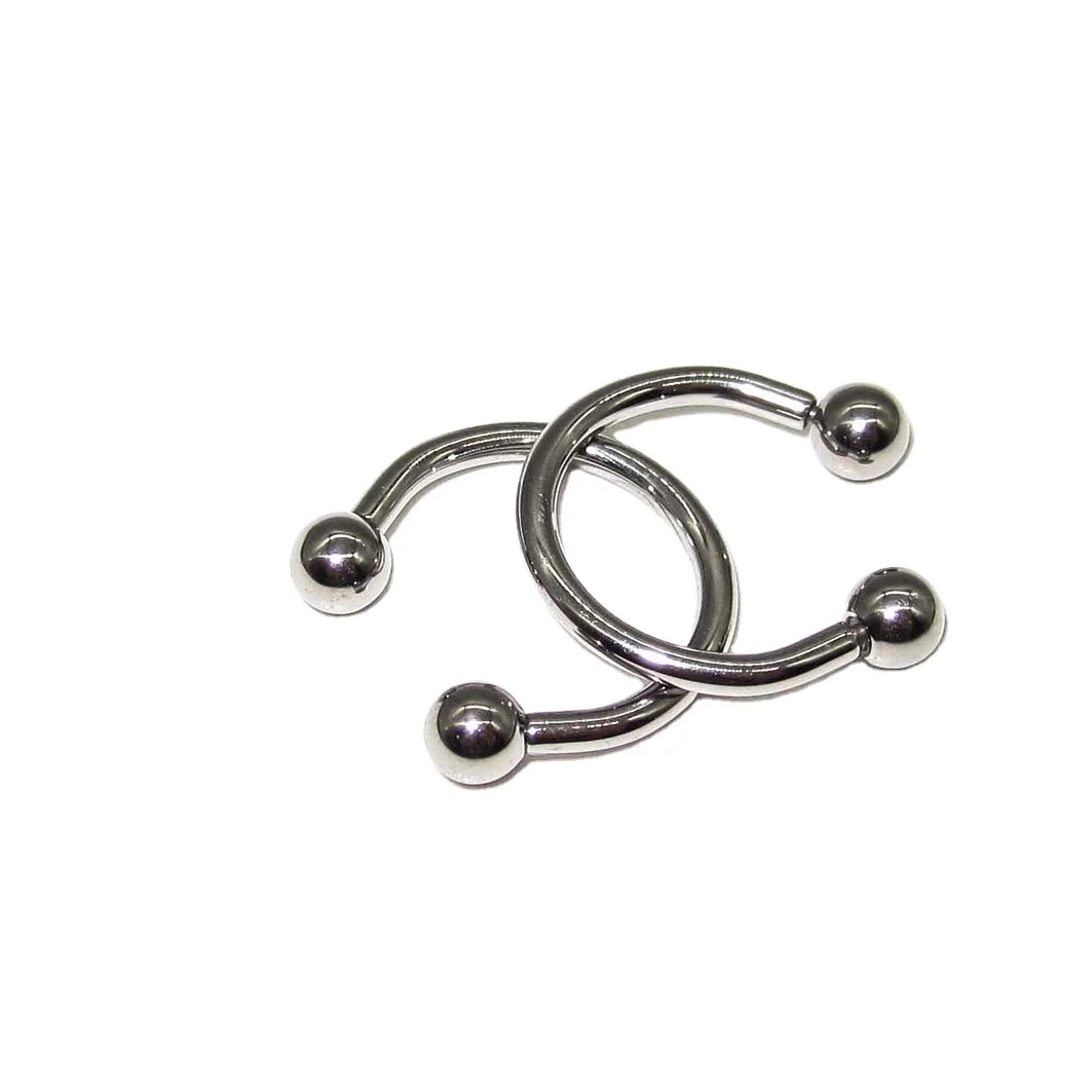 ASTM F136 G23 Titanium Circula Модная Высокая полированная внутренняя нить штанга Подкова бижутерия