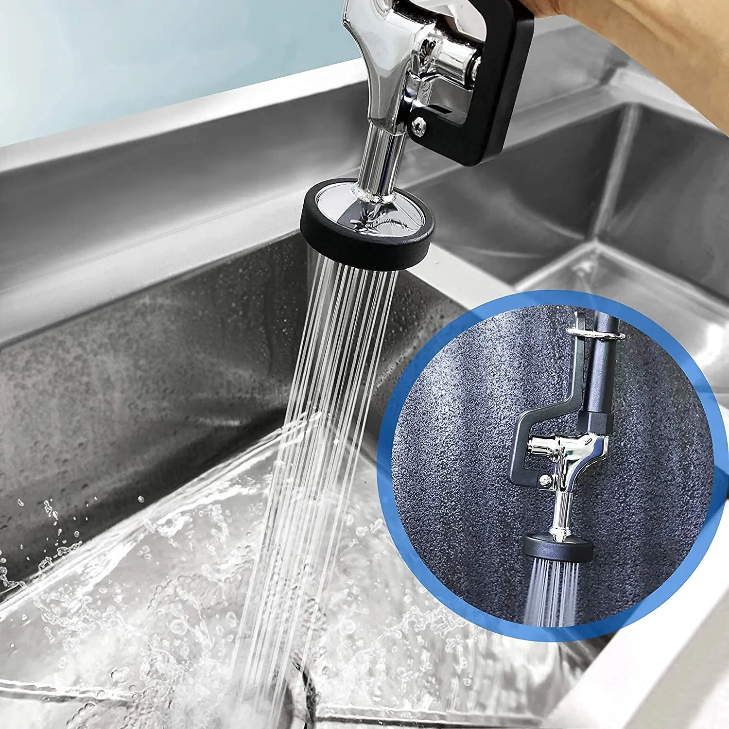 Deck Mounted Type Kitchen Commercial Faucet Pre Rinse Sink Faucet Restaurant Hotel Application Tap
