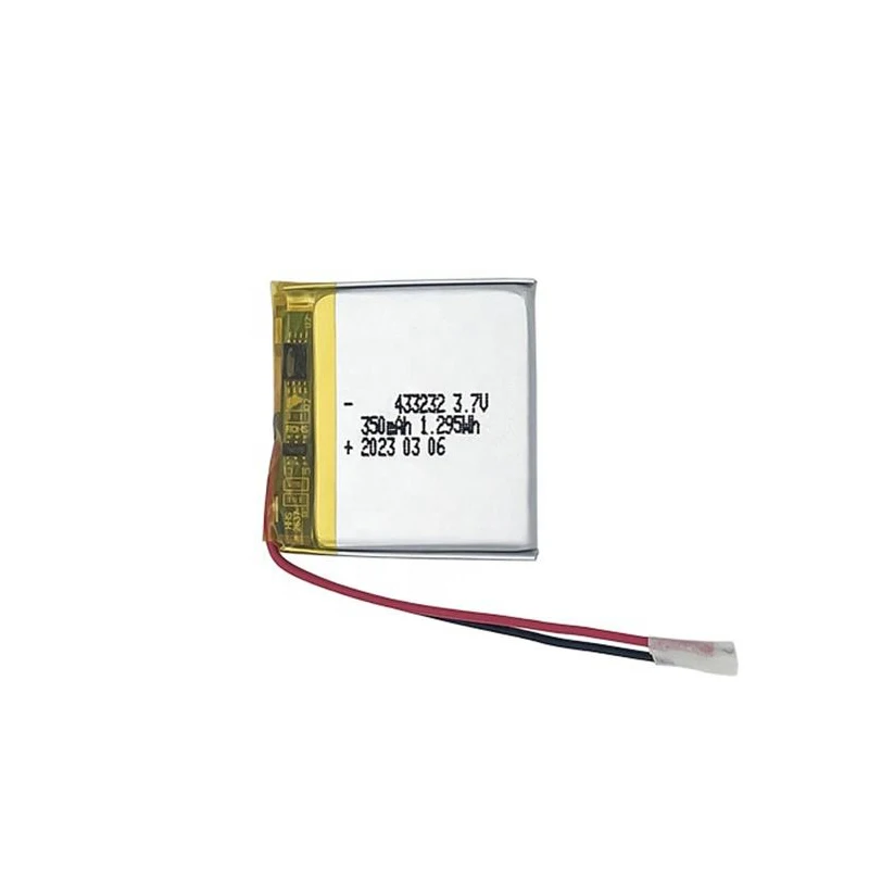 Square Lipo Battery Cell 433232 3.7V 350mAh rechargeable Mini Fans Drones li polymer battery