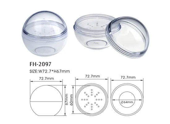 Professional Loose Powder Container With SifterBall loose powder box 30G loose powder box packing material PS