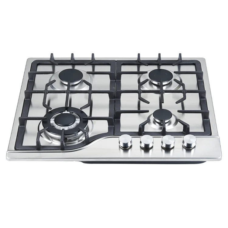 Заводская нержавеющая сталь, Встроенная газовая плита, 4 горелки, газовая плита для сжиженного нефтяного газа
