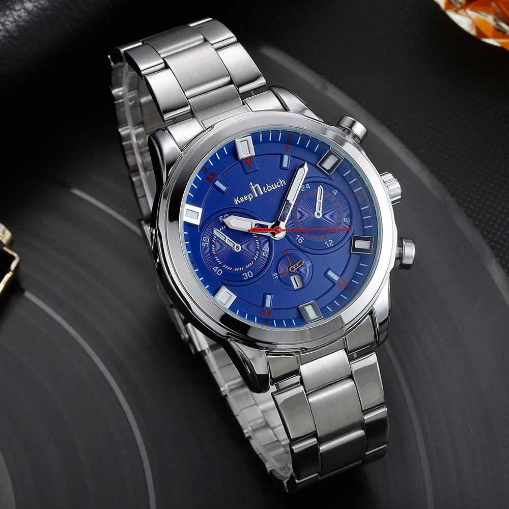 Wholesale 2020 Hot Selling Luxury Mens Stainless Steel Watches Custom Logo Quartz Wristwatch