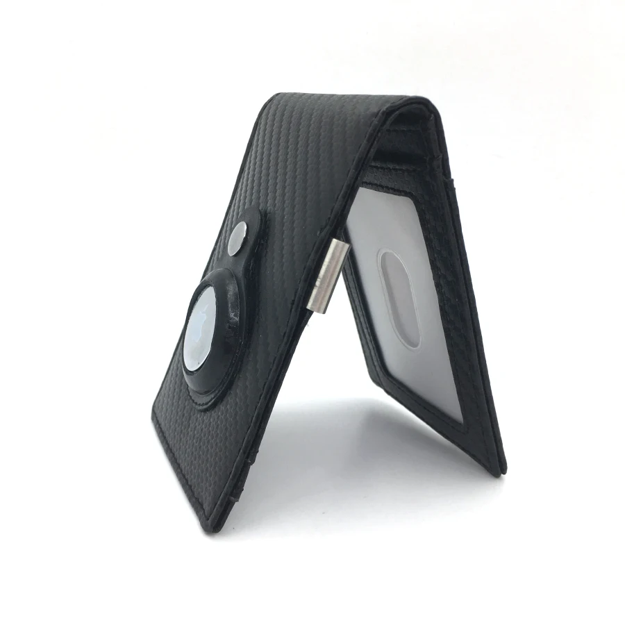 2022 mini front pocket credit card RFID blocking anti-theft leather carbon fiber wallet