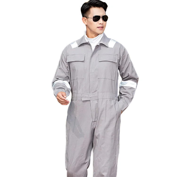 Unisex High Visibility Reflective Safety Workwear Jumpsuit Anti-Flame Coveralls Overall Mechanic Uniform Labor Workwear-Red