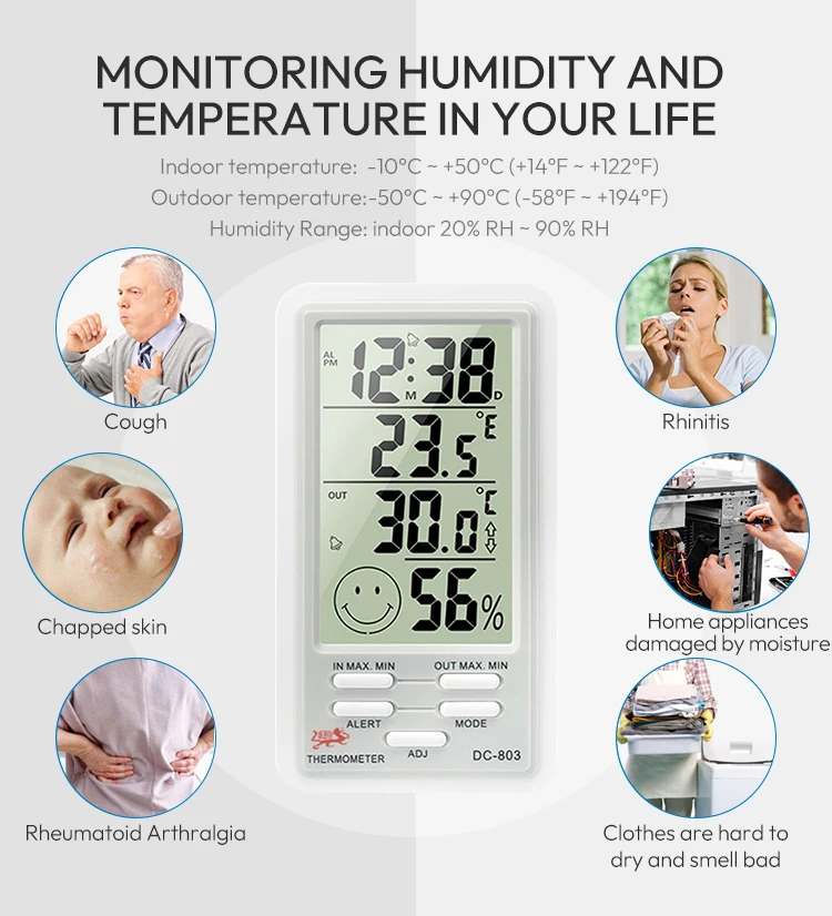 Popular Temperature Alarm Indoor Electronic Indoor Outdoor Thermometers