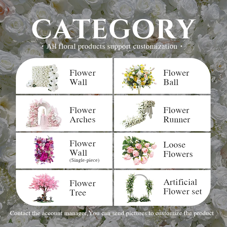 Sunwedding Artificial Flower Wall 5D White Roll Up Flower Wall Wedding Decoration Background