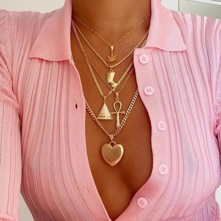 
SHARON XL152 Fashion gold cross necklace For Women 