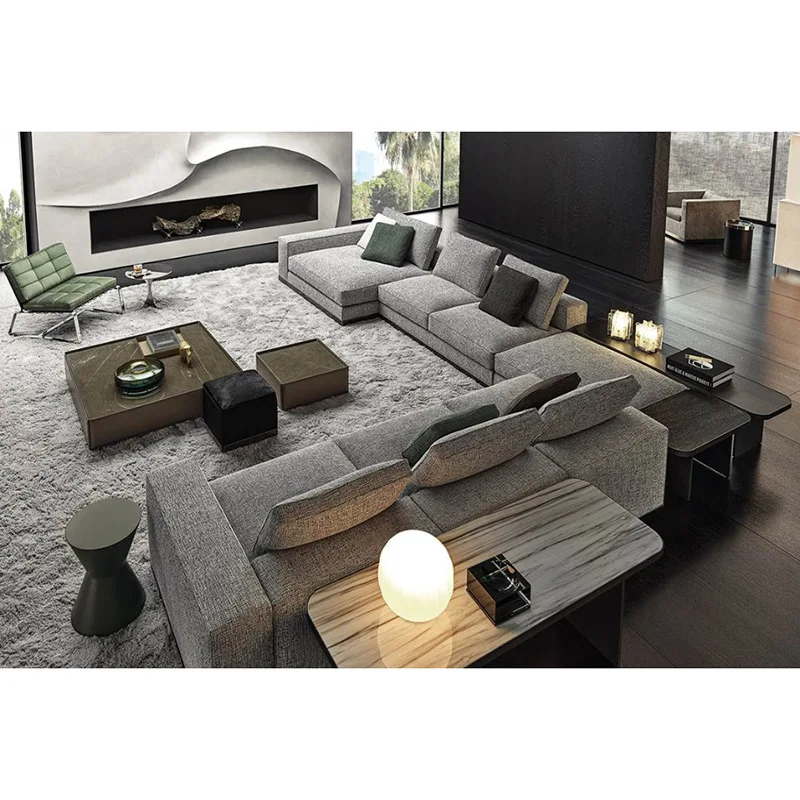 AJJ YS38  Italian minimalist sofa italian style furniture designer light luxury custom villa furniture set fabric sofa