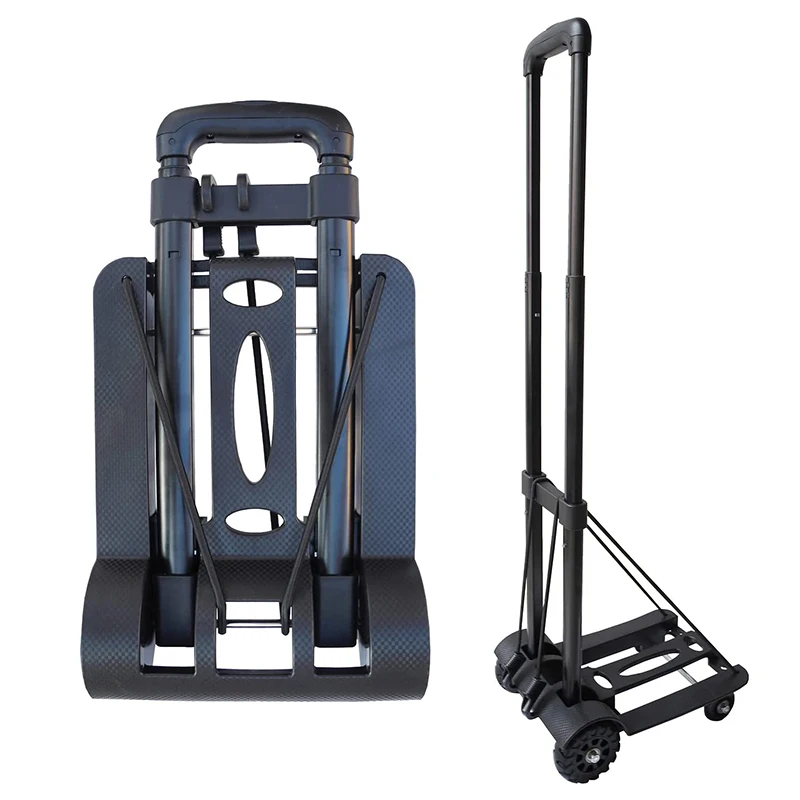 Четырехколесная алюминиевая телескопическая ручка, складная, портативная, легкая, компактная, для покупок, выдвижная, ручная тележка для багажа, грузовик