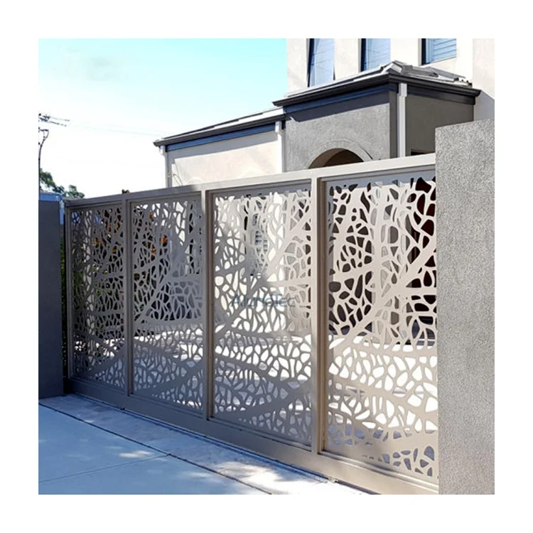Garden Fencing Trellis Gates Courtyard Aluminium Laser Cut Gates Perforated Garden Gates Decorative Aluminum Fence