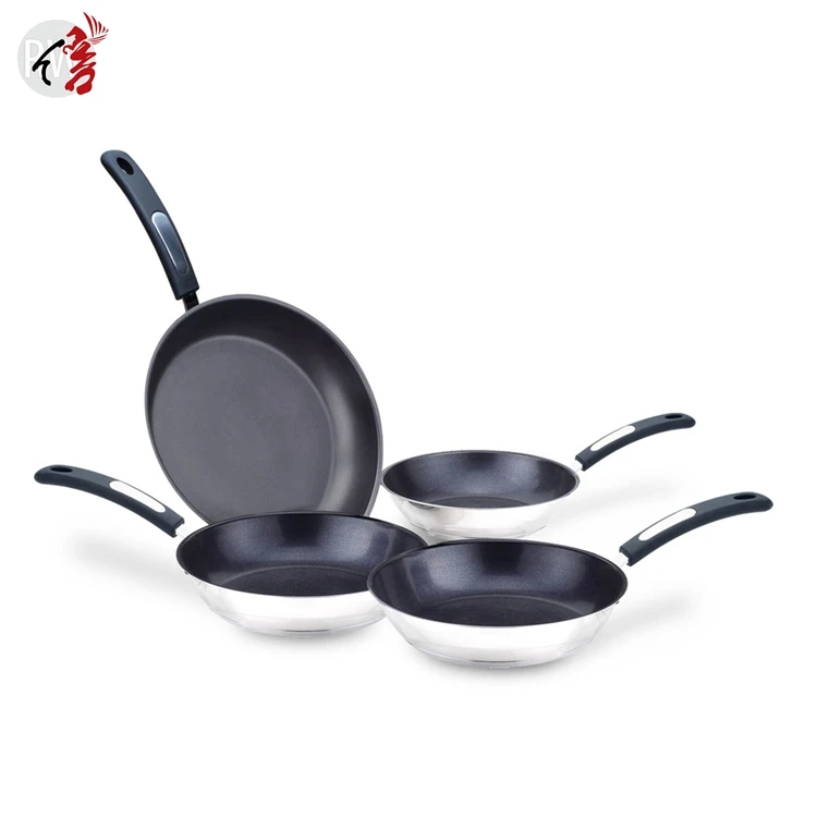 realwin kitchen stainless steel cooking frying pan non-stick pots and pans cookware set