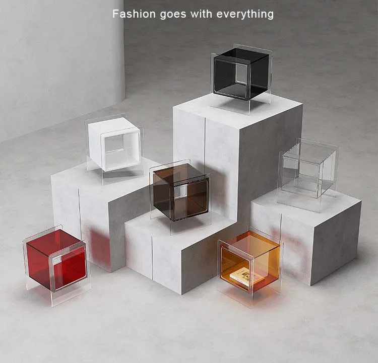 Customized Bedroom Decor Luxury Acrylic Modern Bedside Clear Acrylic Lucite Nightstand